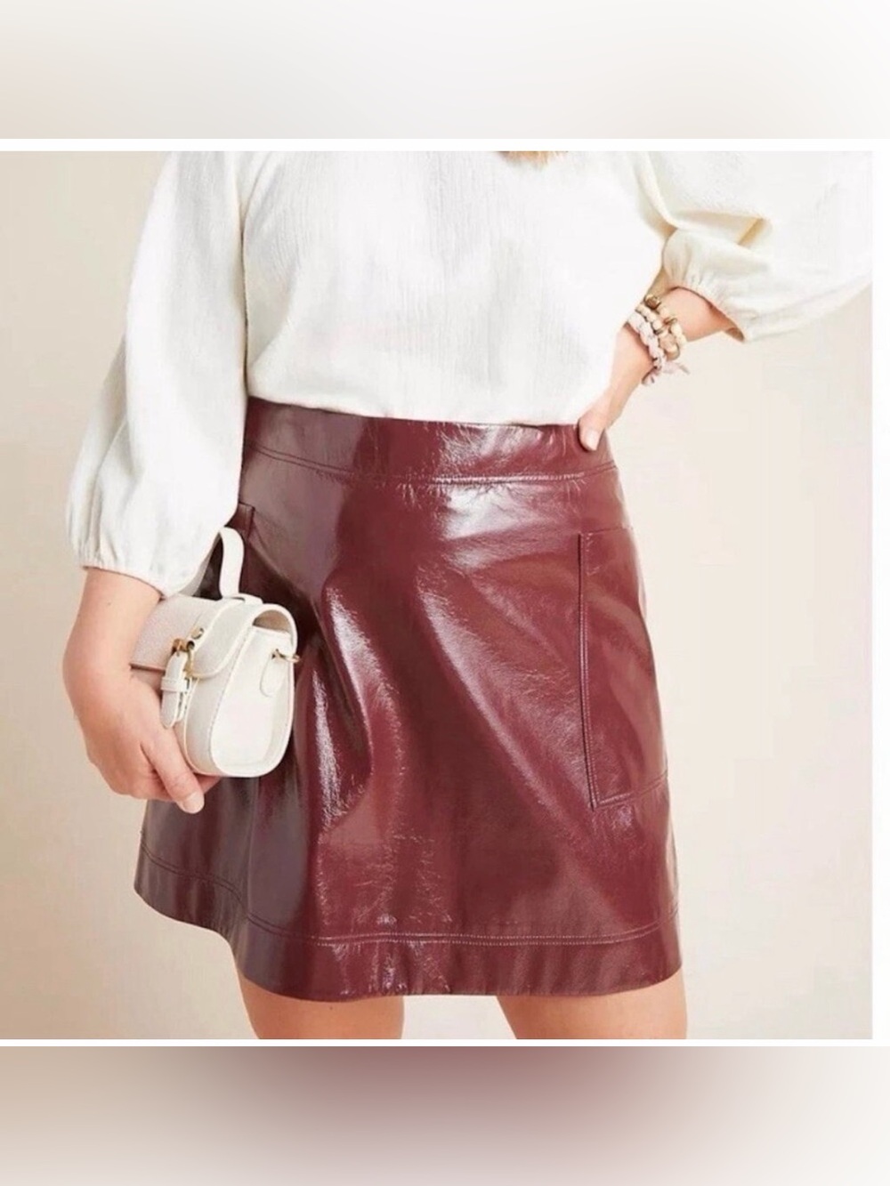 🖤 Maeve by Anthropologie Faux Leather Mini Skirt Plus Size 16W 🖤